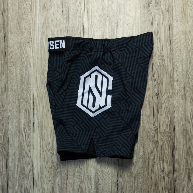 CHOSEN Monogram Fight Shorts-Black